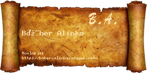 Báber Alinka névjegykártya